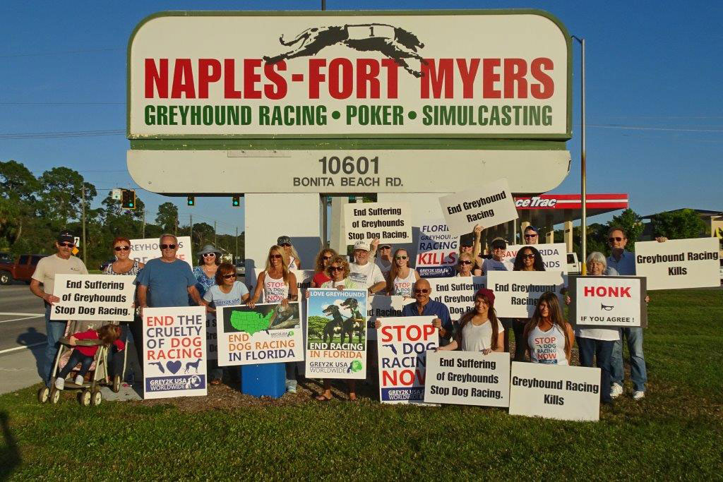 Protest at Naples-Ft. Myers Greyhound Track