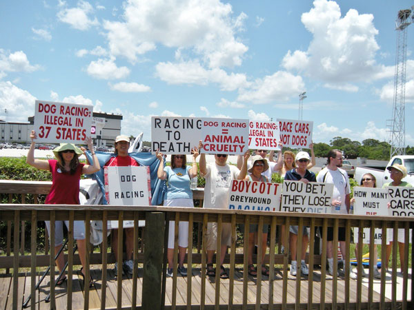 Protest at Tampa Greyhound Park